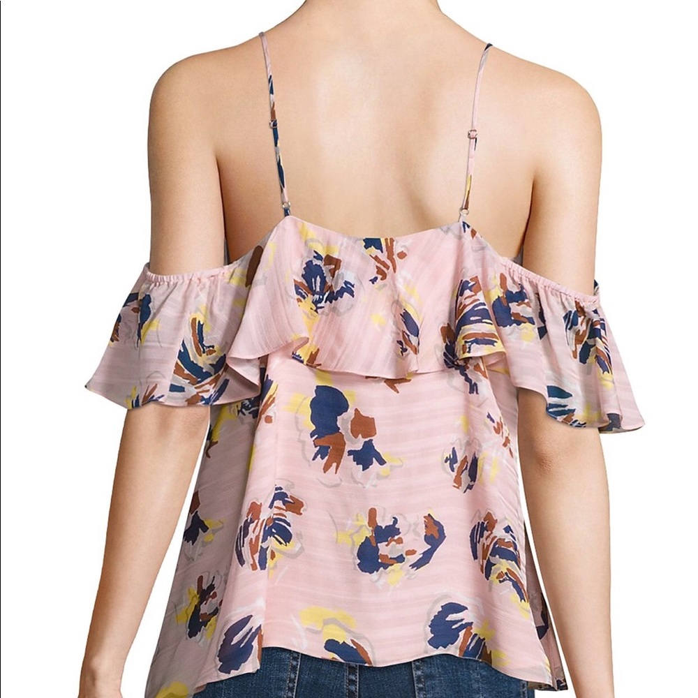 ✨HP✨ Tanya Taylor cold-shoulder silk floral blouse - Picture 3 of 4